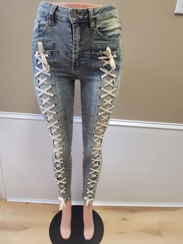 Denim Lace Up Jean