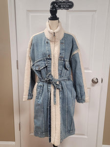 Shearling Denim Coat