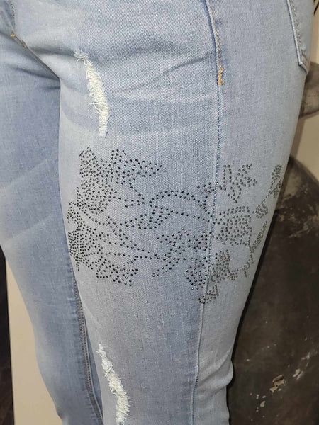 Crystals Flower Jean