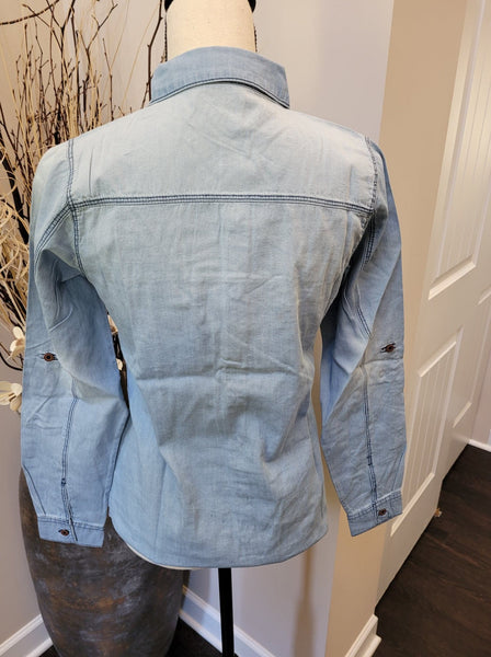 Denim Zipper Top